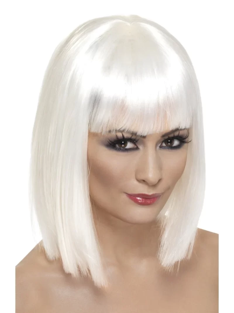 Glam Wig White, Long Bob