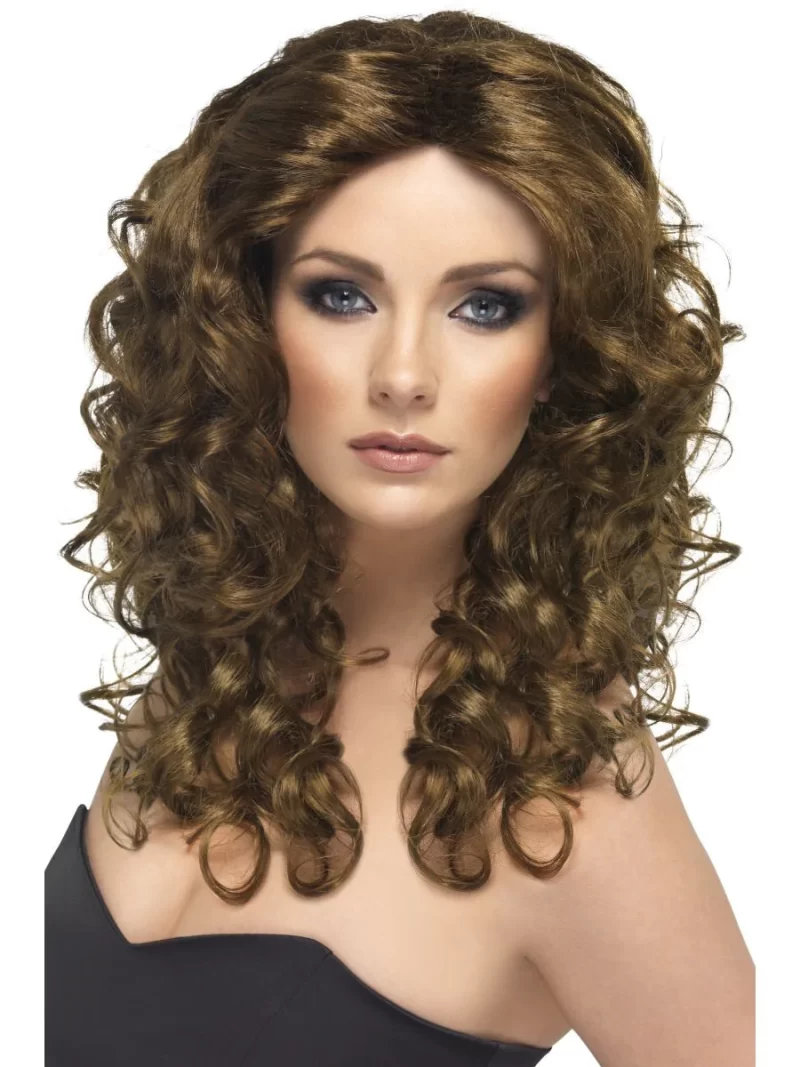 Glamour Curly Wig Brown