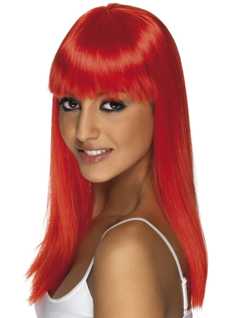 Neon Red Glamourama Wig