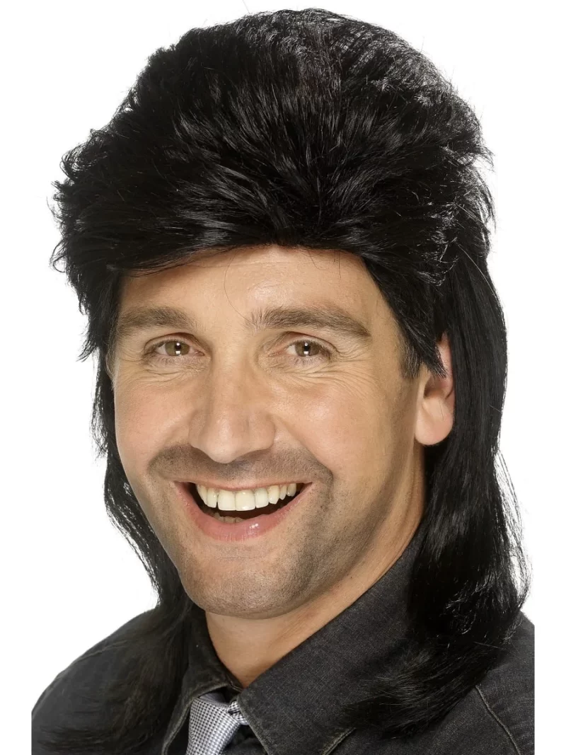 80's Mullet Wig Black