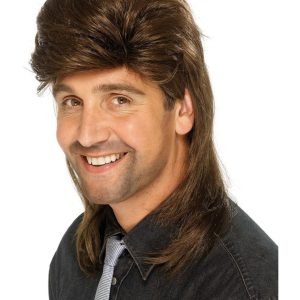 80's Mullet Wig Brown Mix
