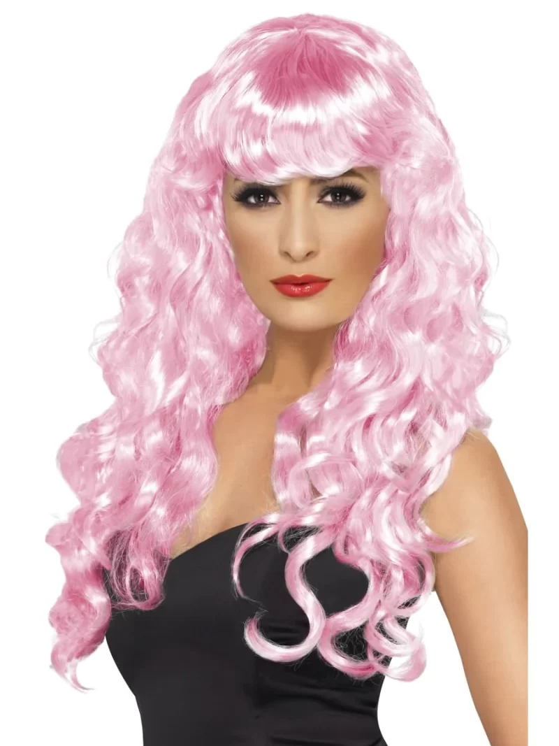 Siren Curly Wig Bubblegum Pink
