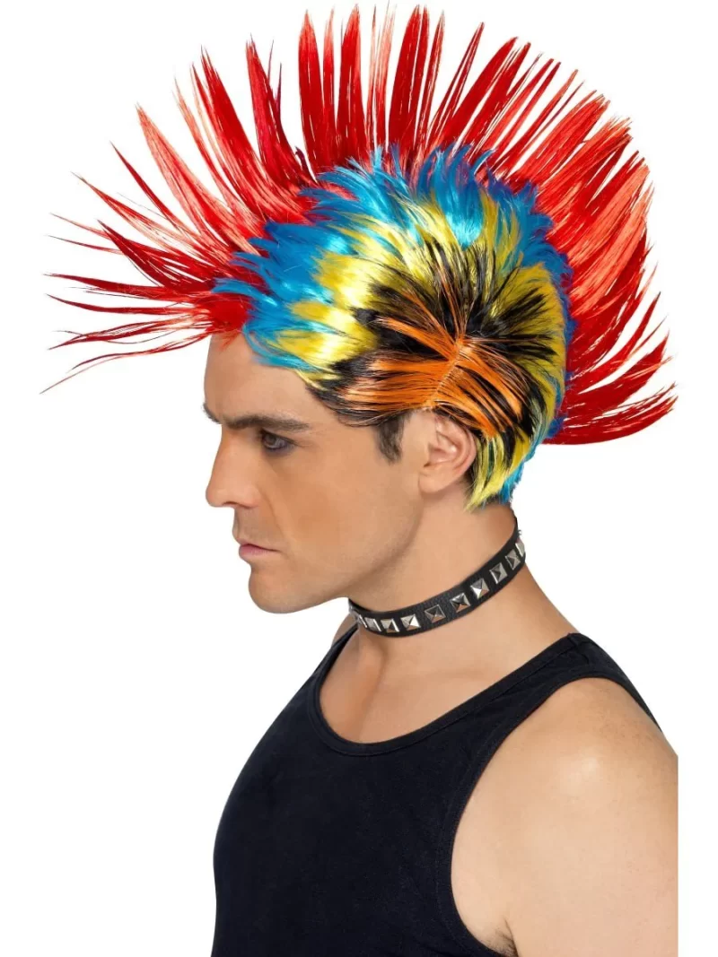80's Street Punk Multi Coloured Mohawk
