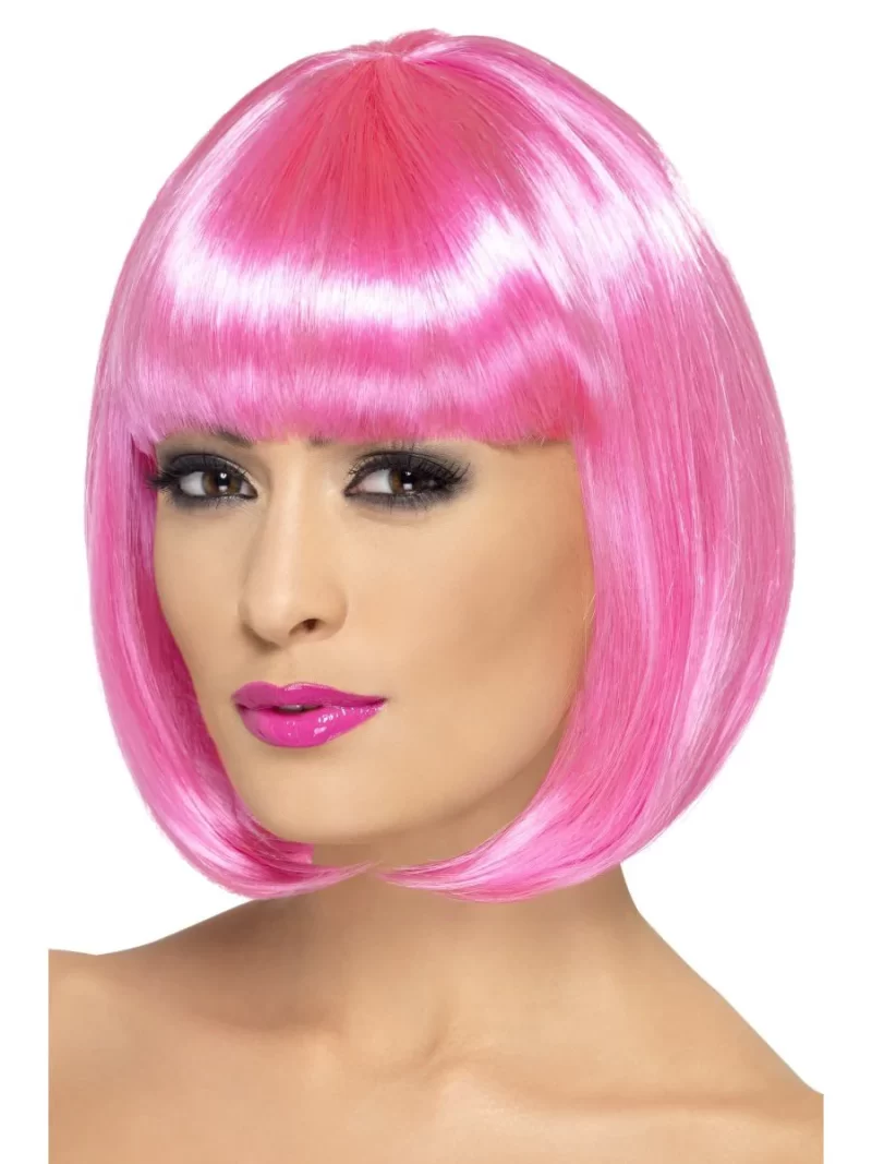 Partyrama Bubblegum Pink Wig, Long Bob