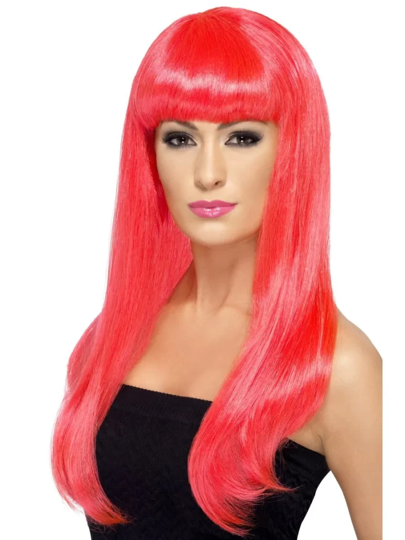 Babelicious Long Neon Pink Wig