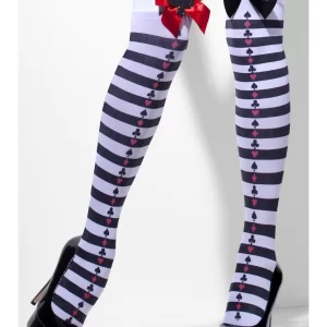 Poker Stripe Design Hold Ups, Stockings