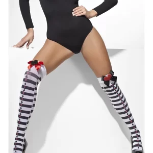 Poker Stripe Design Hold Ups, Stockings - Image 2