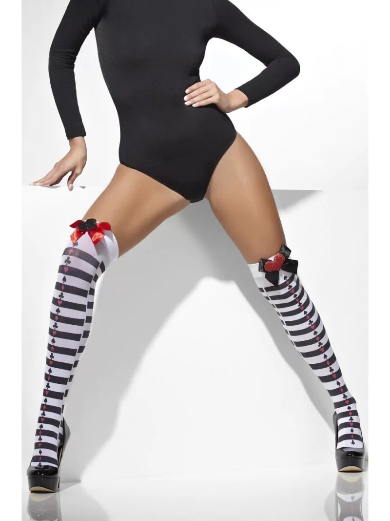 Poker Stripe Design Hold Ups, Stockings - Image 2