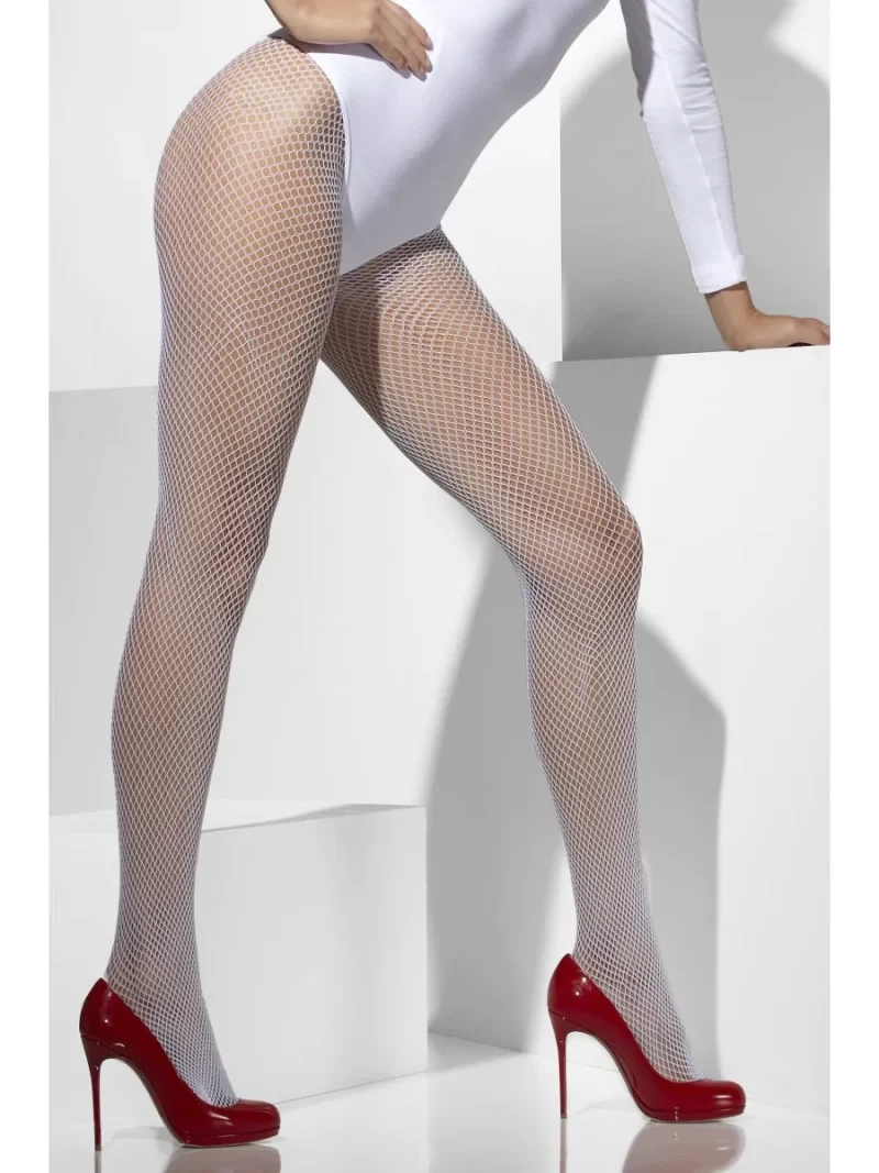 White Fishnet Tights - Image 2