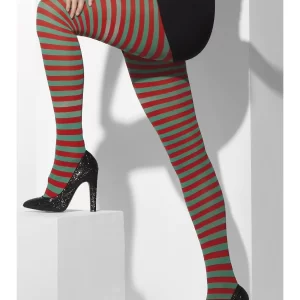 Green/Red Elf Stripe Tights
