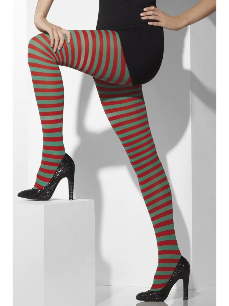 Green/Red Elf Stripe Tights