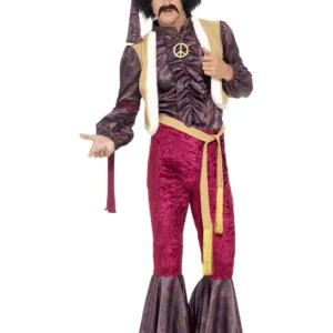 70's Psychedelic Rocker (Jimi Hendrix) Men's Fancy Dress Costume