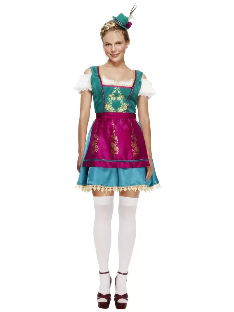Fever Collection Beer Girl Dirndl Deluxe Ladies Fancy Dress Costume