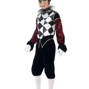 Gothic Venetian Harlequin Men's Halloween Fancy Dress Costume - Image 2