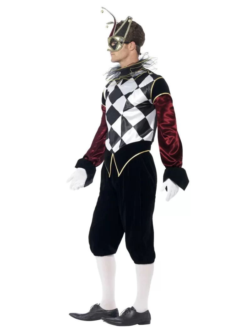 Gothic Venetian Harlequin Men's Halloween Fancy Dress Costume - Image 2