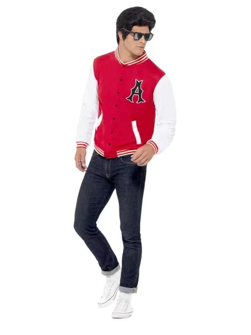 1950's College Jock Letterman Jacket Men's Fancy Dress Costume