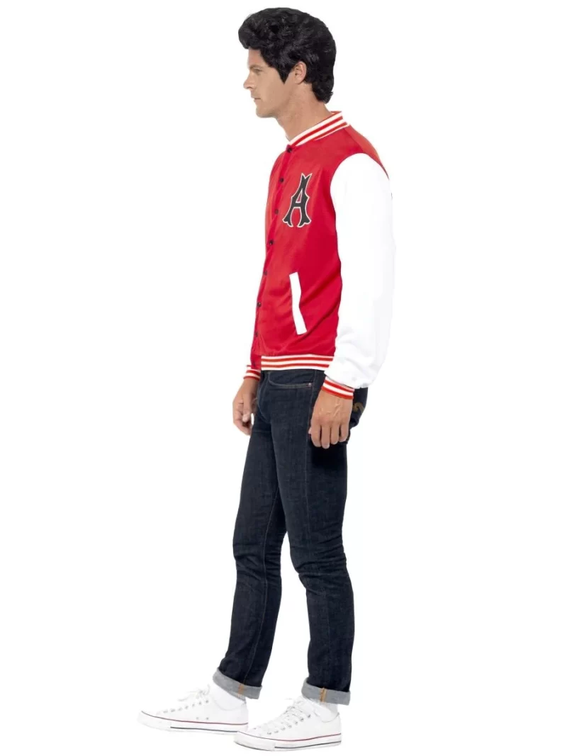1950's College Jock Letterman Jacket Men's Fancy Dress Costume - Image 2