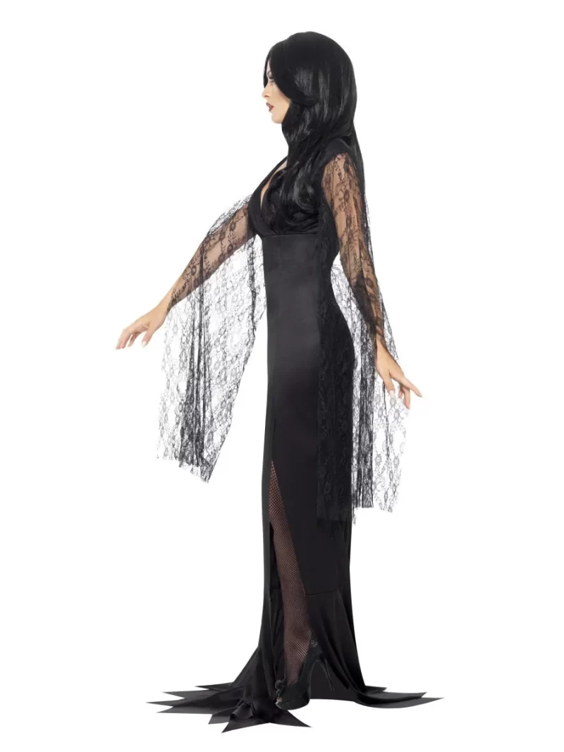 Immortal Soul (Morticia) Ladies Halloween Fancy Dress Costume - Image 2