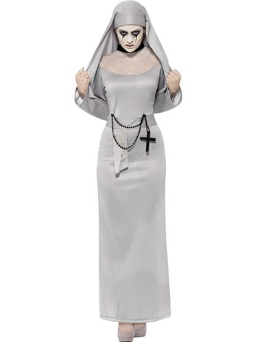 Gothic Nun Ladies Halloween Fancy Dress Costume