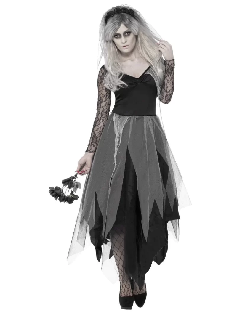 Graveyard Bride Ladies Halloween Fancy Dress Costume