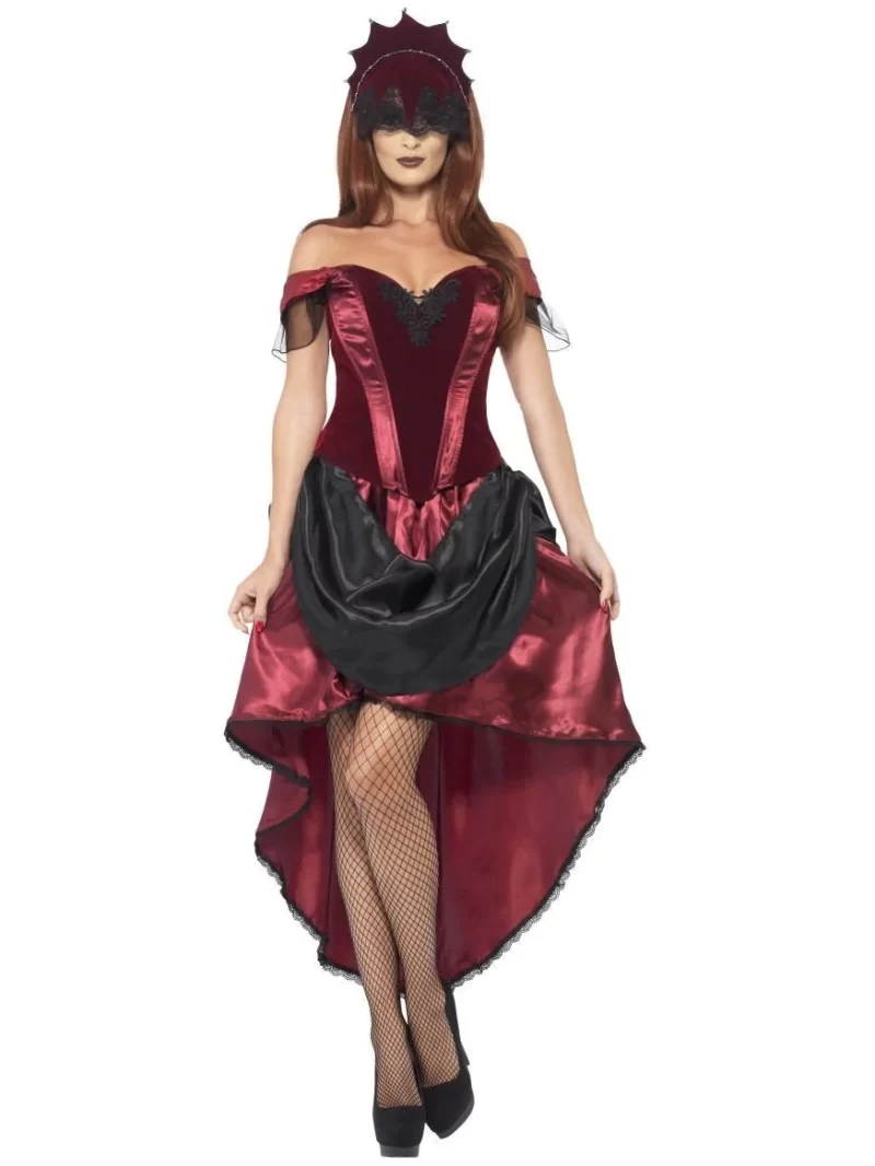 Vampiress Venetian Temptress Ladies Halloween Fancy Dress Costume