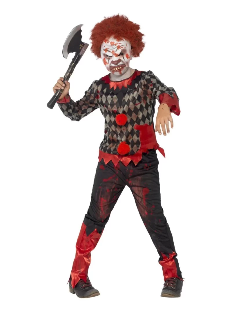 Zombie Clown Deluxe Children's Halloween Fancy Dress Costume