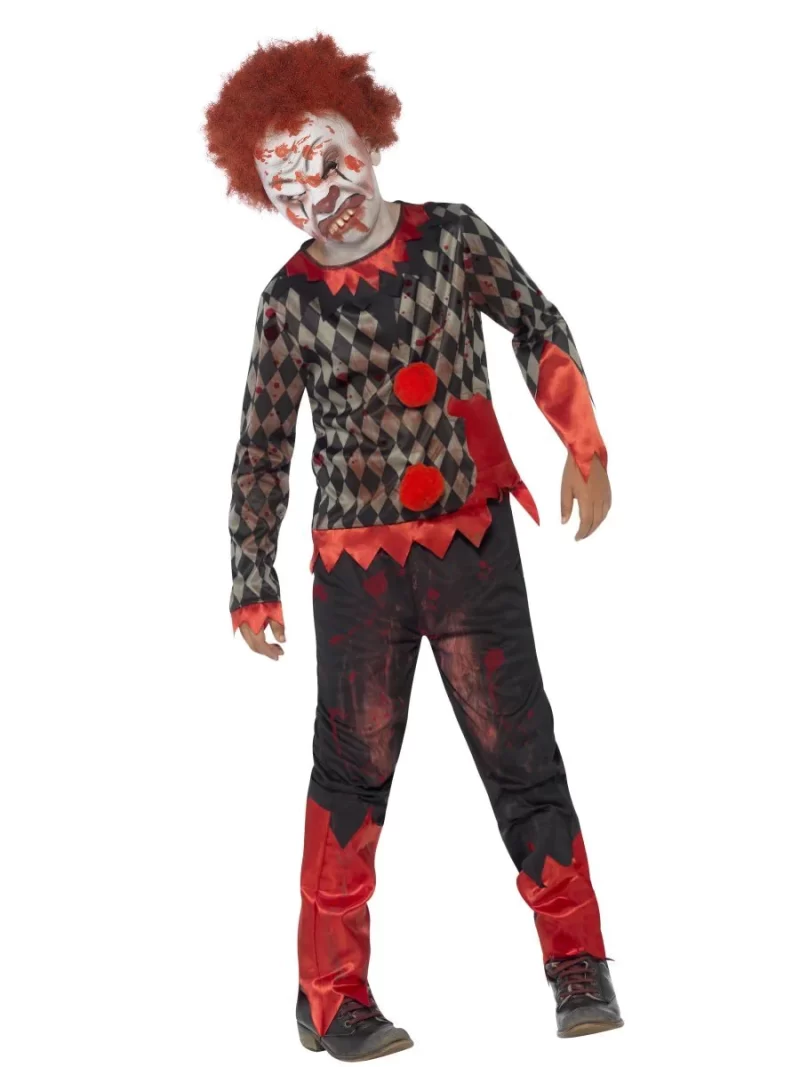 Zombie Clown Deluxe Children's Halloween Fancy Dress Costume - Image 2
