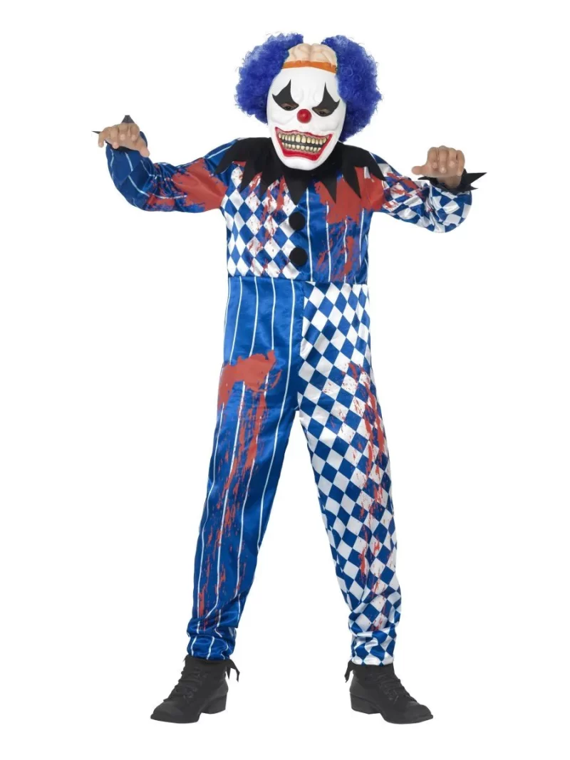 Sinister Scary Clown Deluxe Children's Halloween Fancy Dress Costume