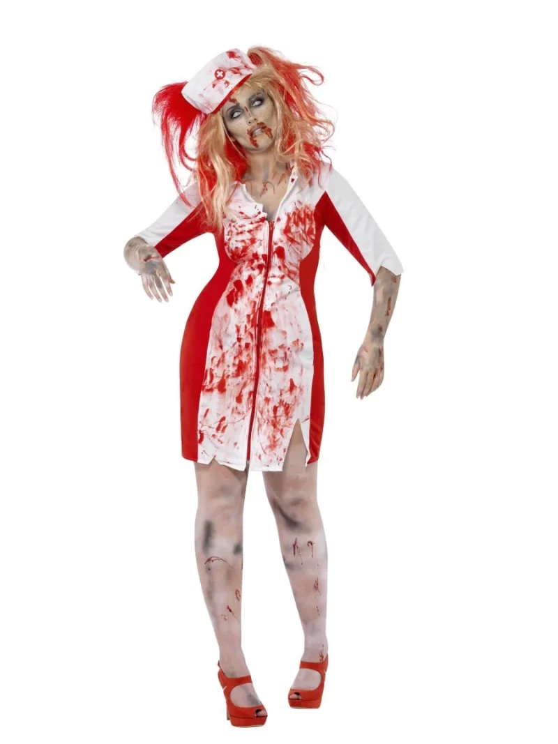 Zombie Nurse Curves Ladies Halloween Fancy Dress Costume