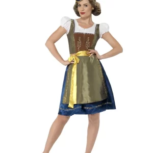 Traditional Deluxe Heidi Bavarian (Oktoberfest) Ladies Fancy Dress Costume