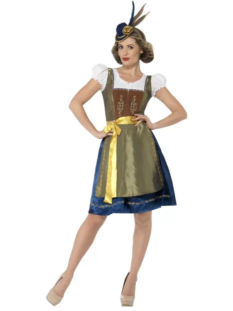 Traditional Deluxe Heidi Bavarian (Oktoberfest) Ladies Fancy Dress Costume