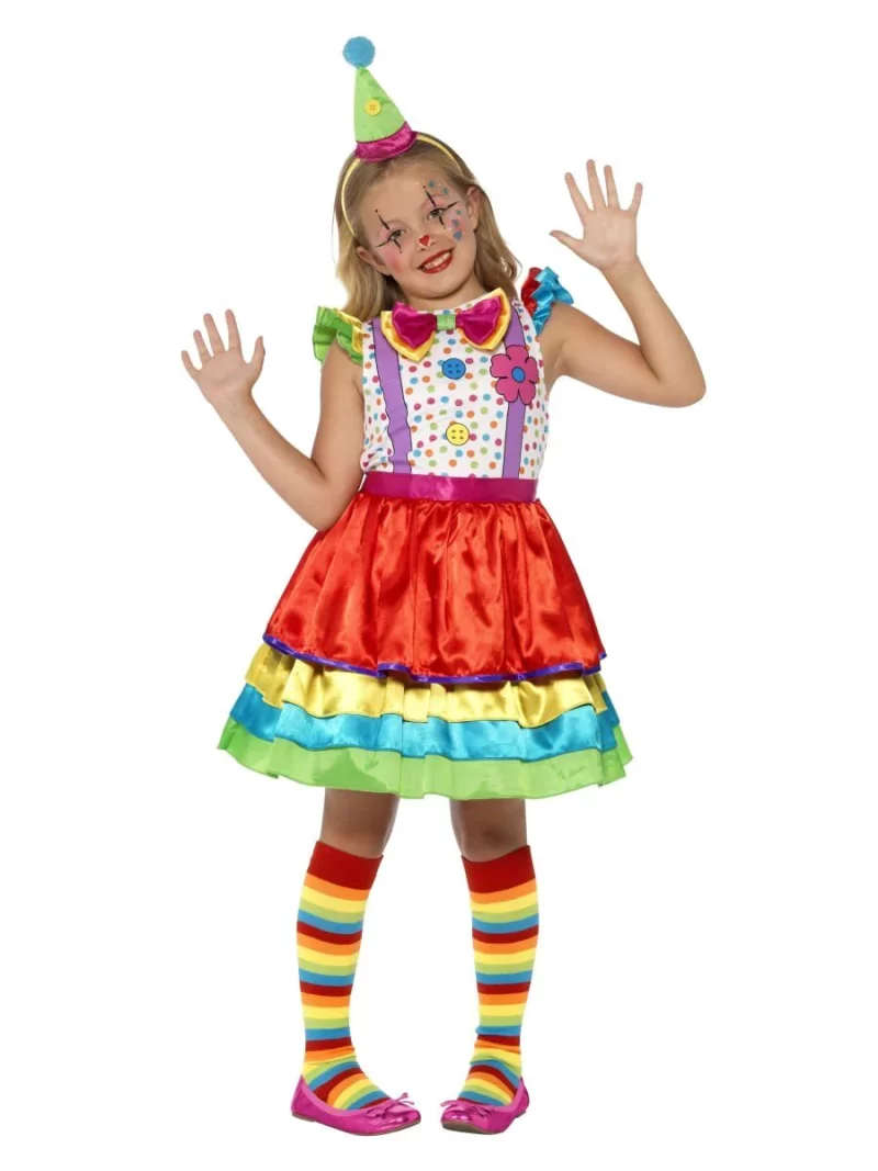 Deluxe Clown Girl Children's Fancy Dress Costume - Image 2