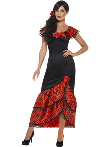 Flamenco Senorita/Spanish Ladies Fancy Dress Costume