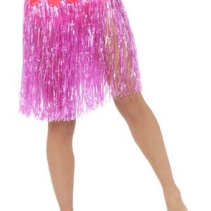 Hawaiian Hula Skirt Pink with Flowers