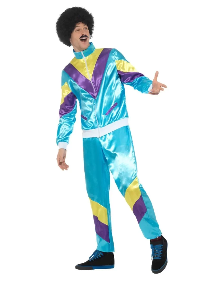 80's Height of Fashion Shell Suit Men's Fancy Dress Costume - Image 2