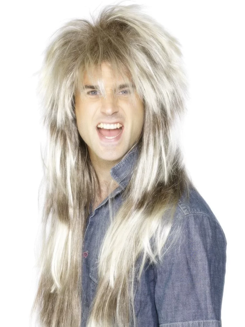 80'S Mega Long Mullet Throwback Wig Blonde/Brown