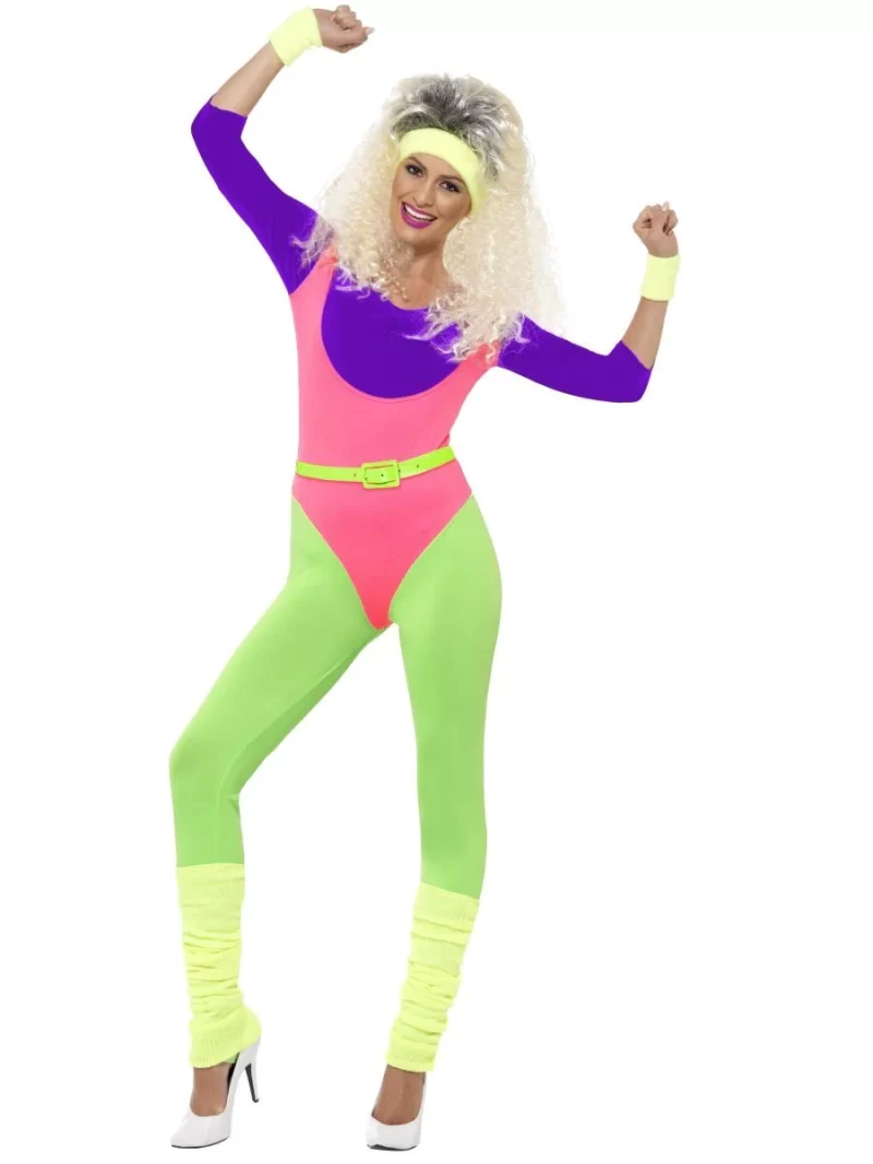 80's Work Out Ladies Fancy Dress Costume - Image 2