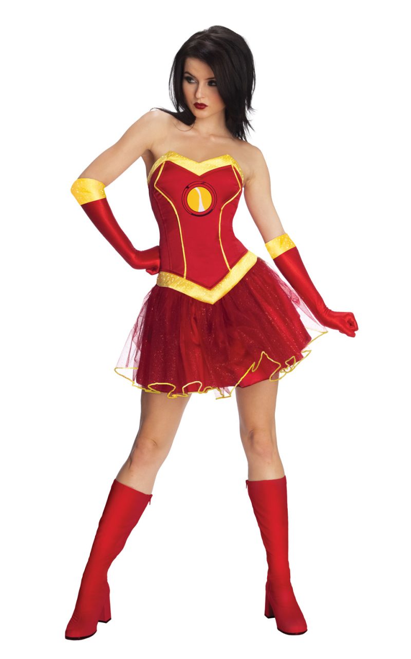 Marvel Iron Man Ladies Super Hero Fancy Dress Costume