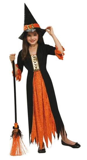 Gothic Witch Children's Halloween Fancy Dress Costume