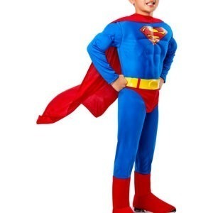 Superman Musclechest Super Hero Childrens Fancy Dress Costume