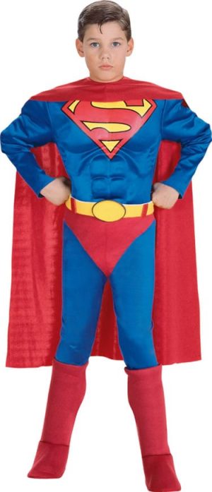 Superman Musclechest Super Hero Childrens Fancy Dress Costume