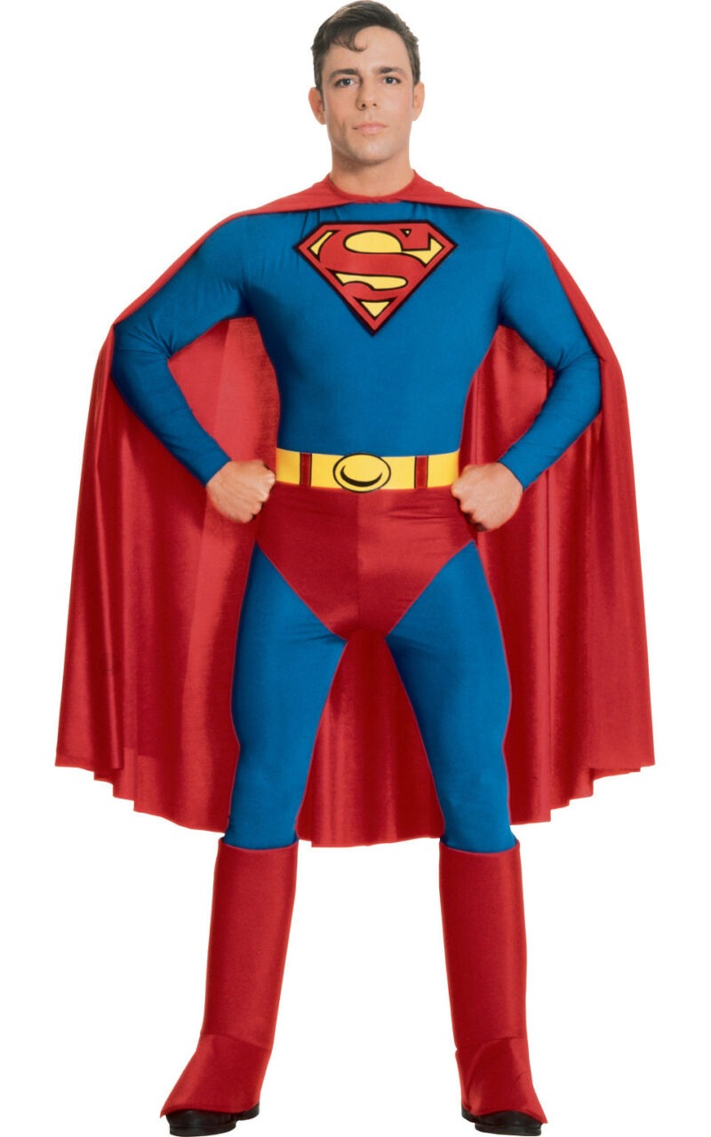 Superman Super Hero Mens Fancy Dress Costume