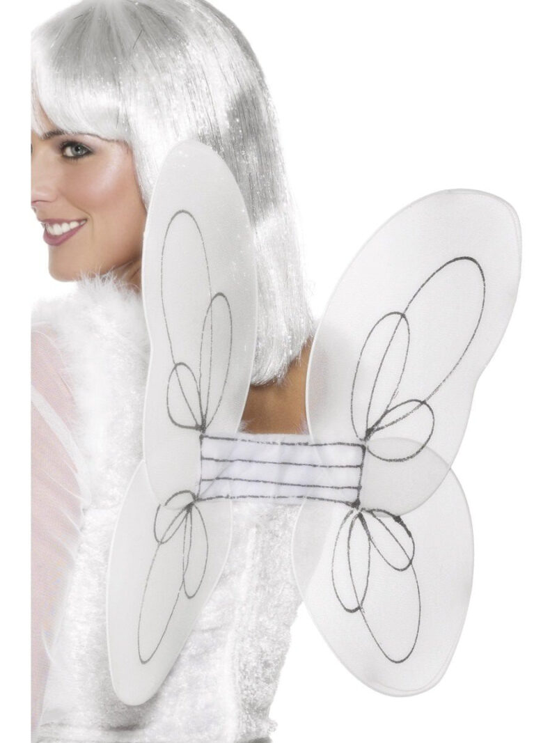 Angel Glitter Wings, Silver & White