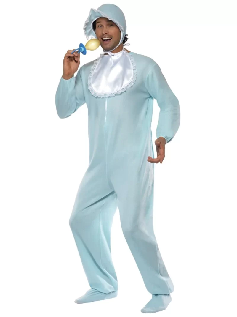 Blue Baby Romper Suit Mens Fancy Dress Costume