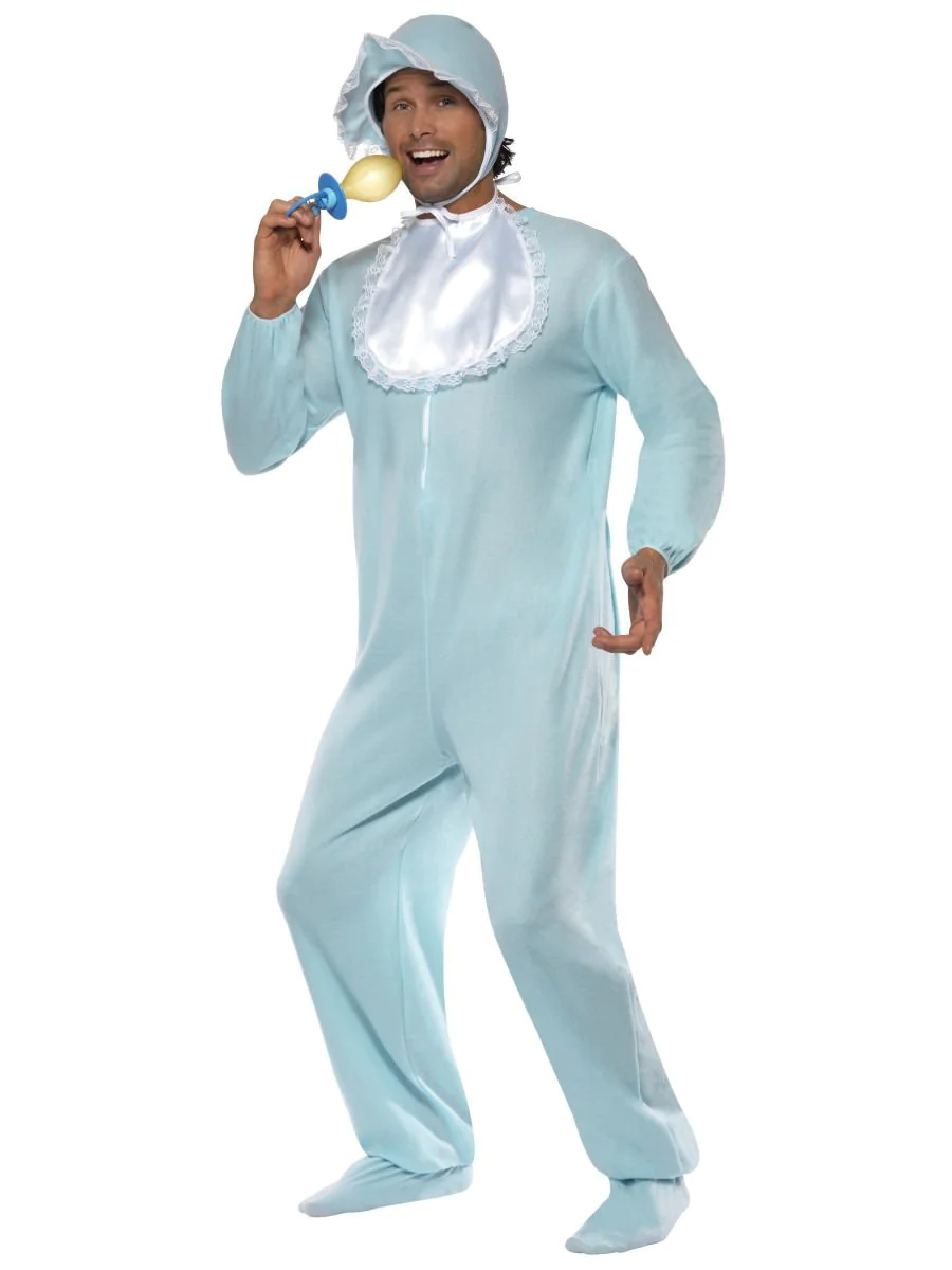 Blue Baby Romper Suit Mens Fancy Dress Costume