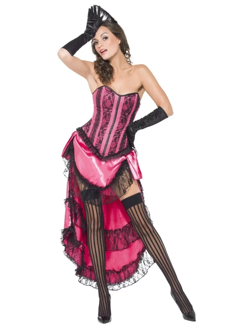 Fever Boutique Pink Burlesque Can Can Diva Ladies Fancy Dress Costume - Image 2