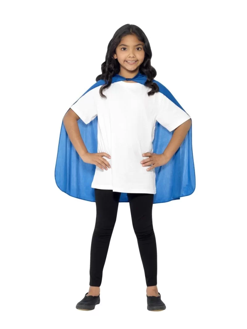 Blue Superhero Cape Children's Fancy Dress Costume - Image 2