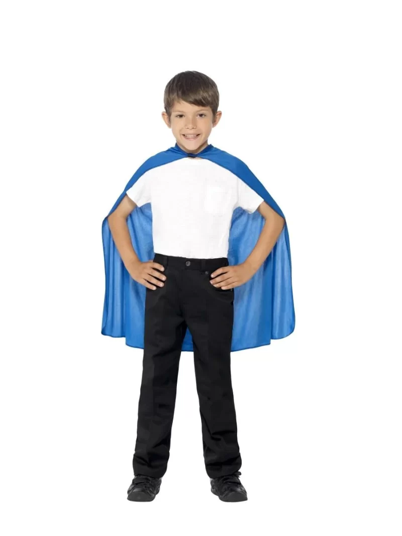 Blue Superhero Cape Children's Fancy Dress Costume