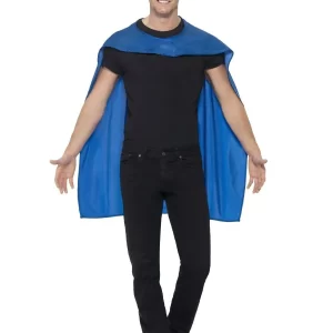 Blue Superhero Cape Unisex Fancy Dress Costume - Image 2
