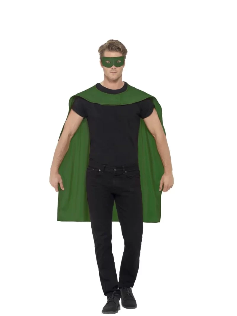 Green Superhero Cape Unisex Fancy Dress Costume